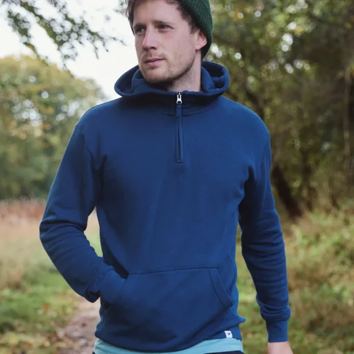 Birling Quarter Zip Hoodie Made From Organic Cotton