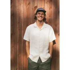 Box Fit Short Sleeved Organic Linen Shirt Made Of Organic Linen