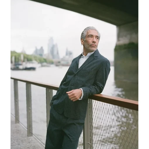 Chalk Stripe Engineer Jacket Made Of Cotton