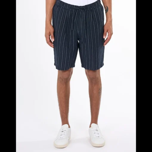 FIG Loose Striped Linen Shorts Made Of Organic Cotton