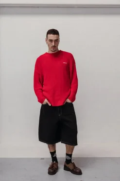 Light Red Sweater Made Of Organic Cotton