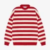 Loose Red Stripes Sweater Made Of Organic Cotton