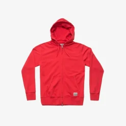 Midweight Zip Hoodie in Red Made Of Organic Cotton