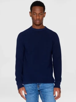 O-neck Rib Knit Made Of Merino Wool