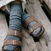 The Huison 100% Recycled Teal Fleck Socks Made Of Cotton Mix