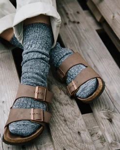 The Huison 100% Recycled Teal Fleck Socks Made Of Cotton Mix