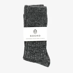 The Huison 100% Recycled Teal Fleck Socks Made Of Cotton Mix