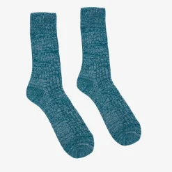 The Huison 100% Recycled Teal Fleck Socks Made Of Cotton Mix