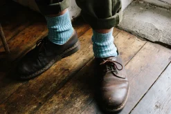 The Huison 100% Recycled Teal Fleck Socks Made Of Cotton Mix